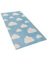  Dywan dziecięcy bawełniany motyw chmur 60 x 90 cm niebieski GWALIJAR_798373