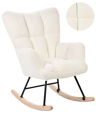 Schommelstoel OULU Bouclé Wit