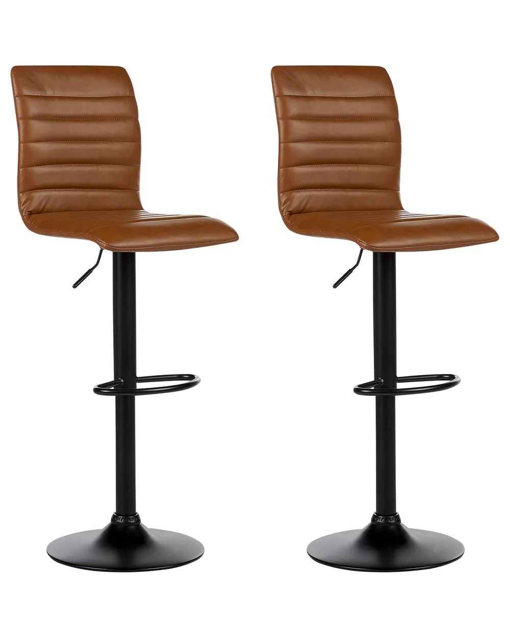 Sæt med 2 barstole LUCERNE Kunstlæder Guldbrun