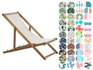 Set of 2 Folding Deck Chairs ANZIO with Replacement Fabrics Acacia Wood Light Brown_1079680