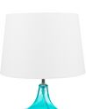 Lampada da tavolo in vetro blu/bianco ERZEN_726696