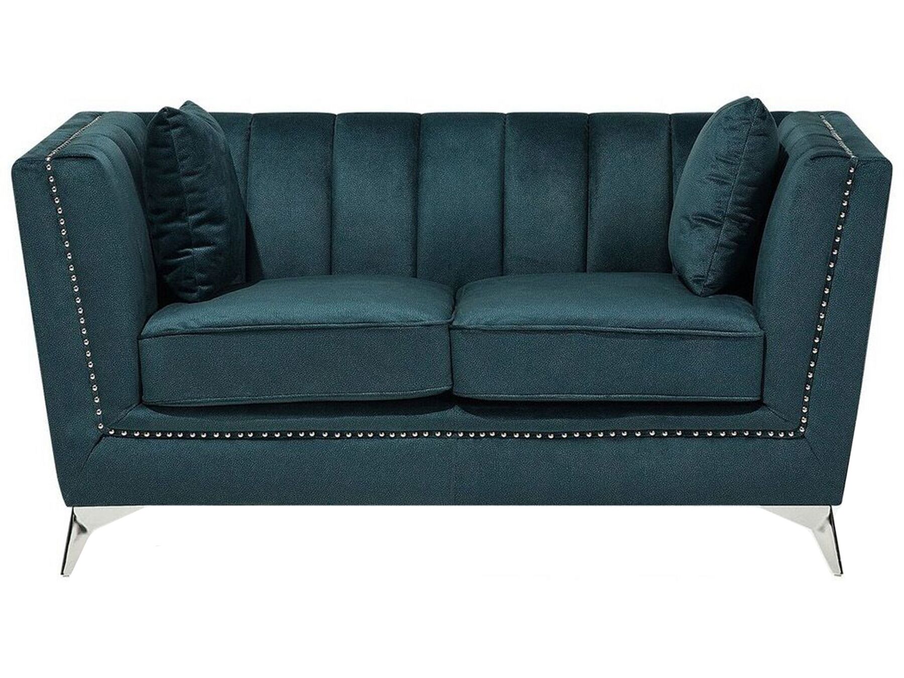 2-istuttava sohva samettinen sinivihreä GAULA_706284