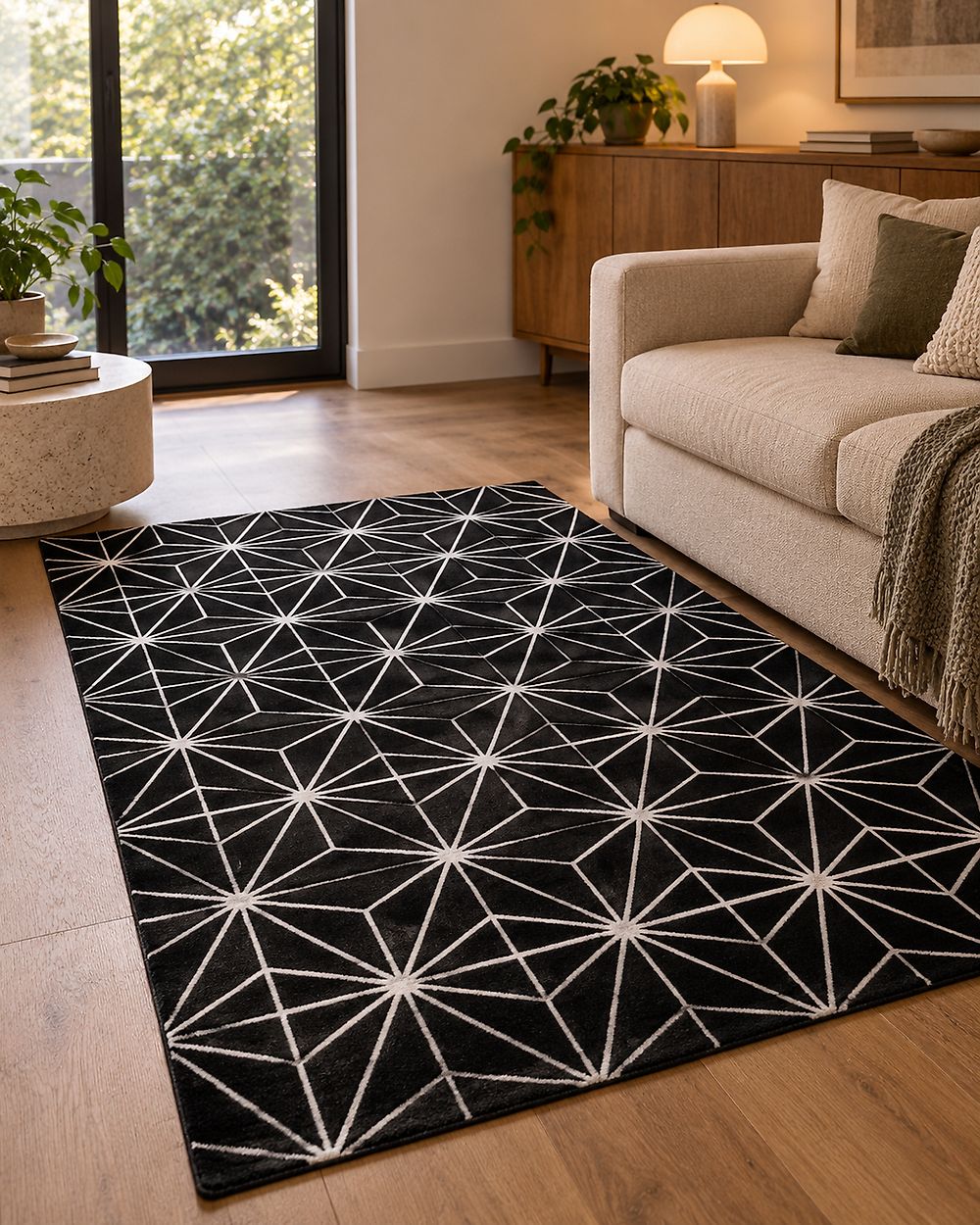Covor SIBEL Negru 160 x 230 cm Viscoză