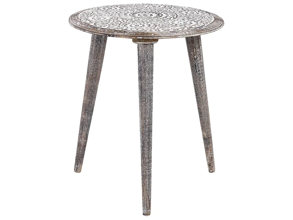 Set of 2 Side Tables BARJU Mango Wood White_851904