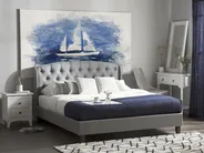 Bed Fabric BORDEAUX 180 x 200 cm (EU Super King) Light Grey_694812