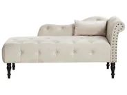 Right-Hand Chaise Longue IVRY Velvet Light Beige_1000686
