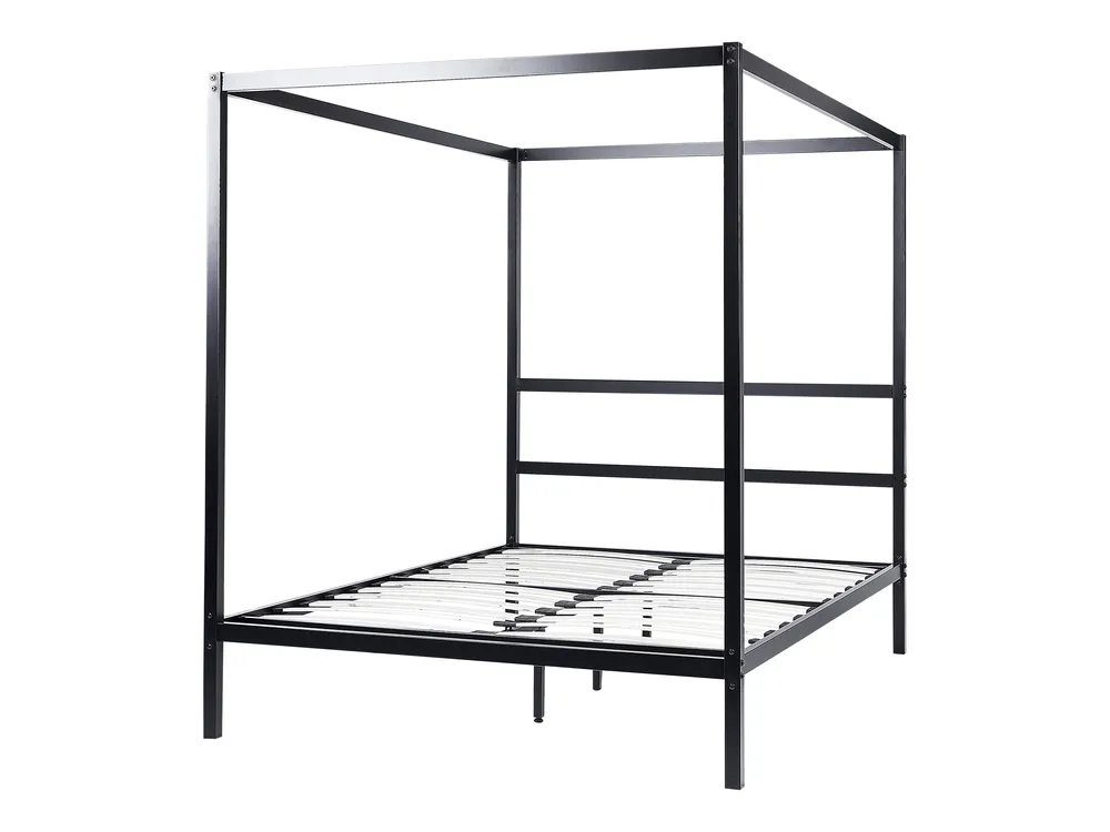 Himmelbett Metall LESTARDS 140 x 200 cm Schwarz_863334