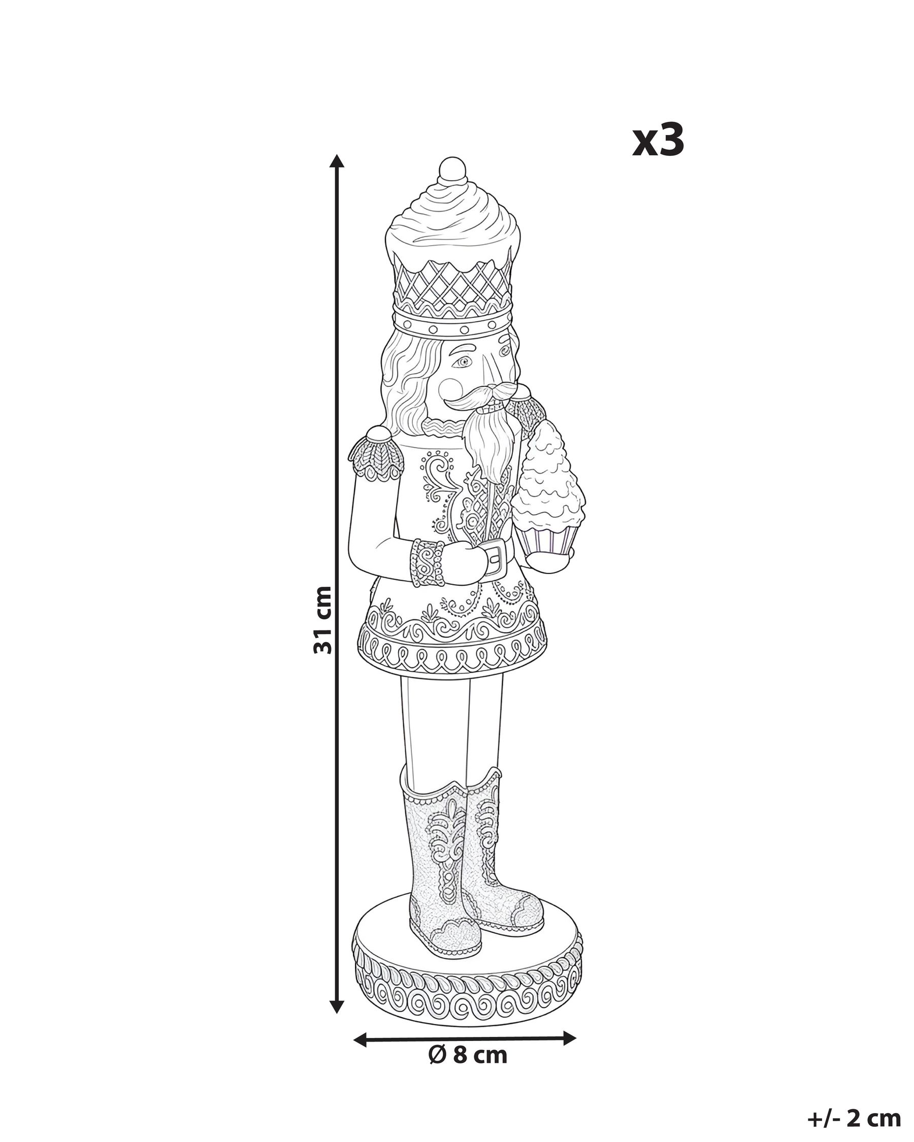 Dekofiguren 3er Set PERTTULA 31 cm Nussknacker Bunt_1175413