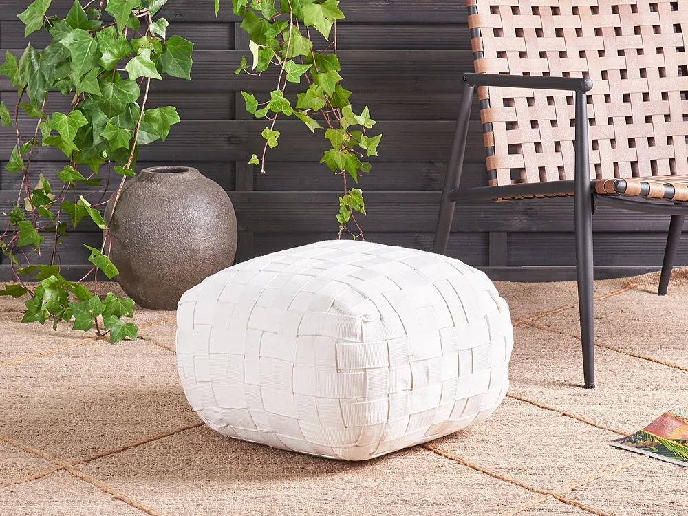 Pouffe BODLA Synthetic Material White_1155631