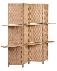 4 Panel Room Divider TRAFOI 158 cm 170 cm Brown_941292