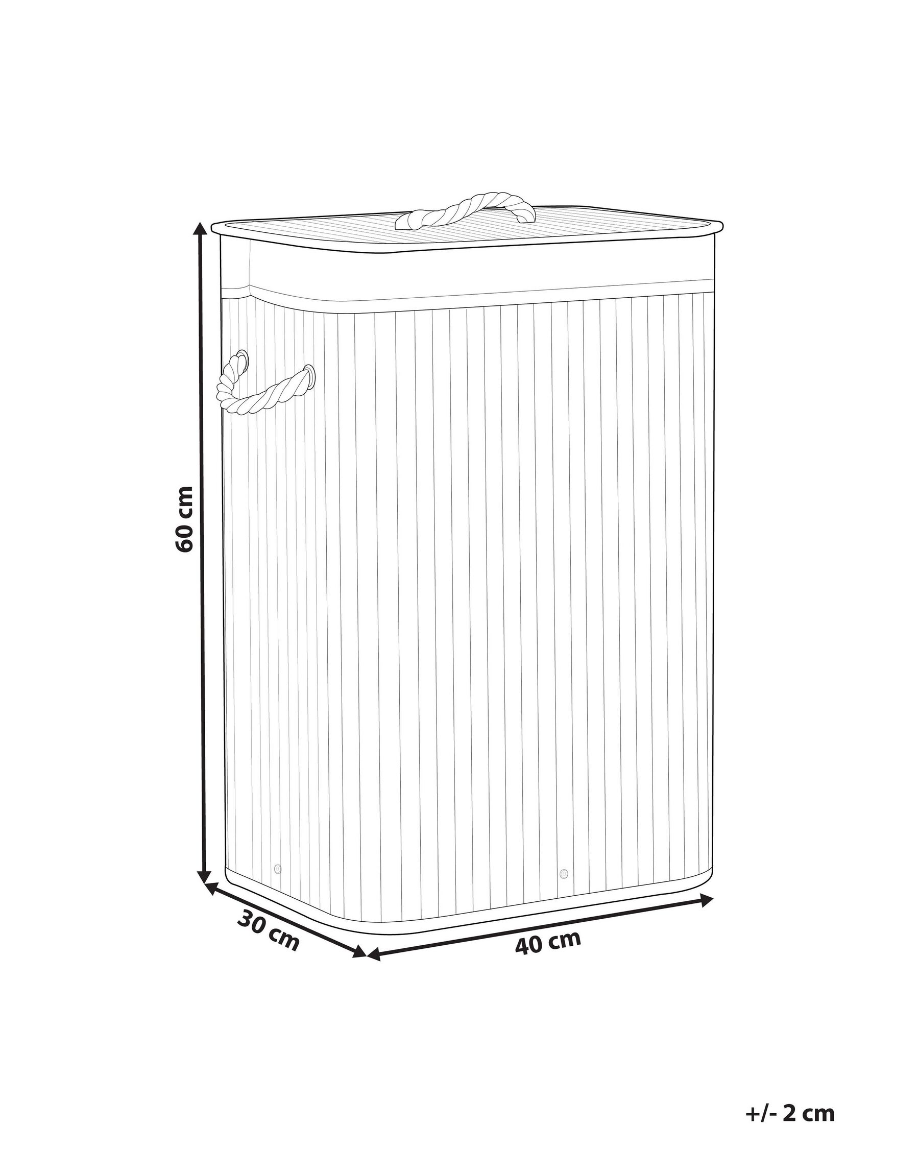Laundry Basket KOMARI Bamboo Light Brown 72 L_849077