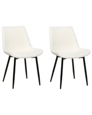 Set di 2 sedie da pranzo AVILLA Bouclé Bianco_887255