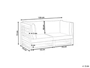 Sofa ogrodowa dla 2 osób TRANI Modułowy Drewno akacjowe Bordowy_895500