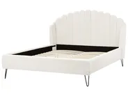 Bett mit Lattenrost Bouclé AMBILLOU 140 x 200 cm Cremeweiß_967566