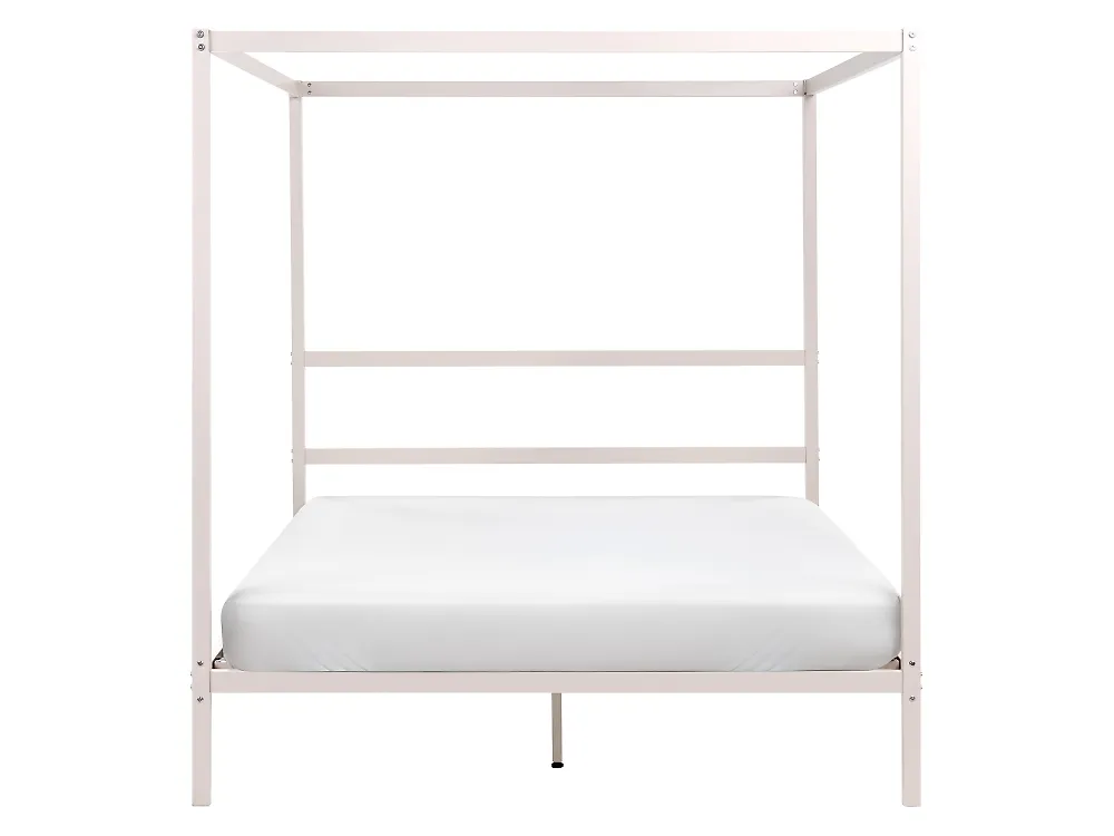 Cama com dossel Metal LESTARDS 160 x 200 cm Creme claro_1165346