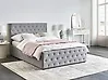 Ottoman Bed AMIENS Fabric Light Grey 140 x 200 cm (EU Double)