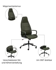 Bürostuhl REBEL Stoff Dunkelgrün_1059694