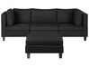 3 Seater Modular Fabric Sofa with Ottoman Black FEVIK_781290