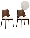 Set of 2 Dining Chairs ABEE Brown/ Light Beige
