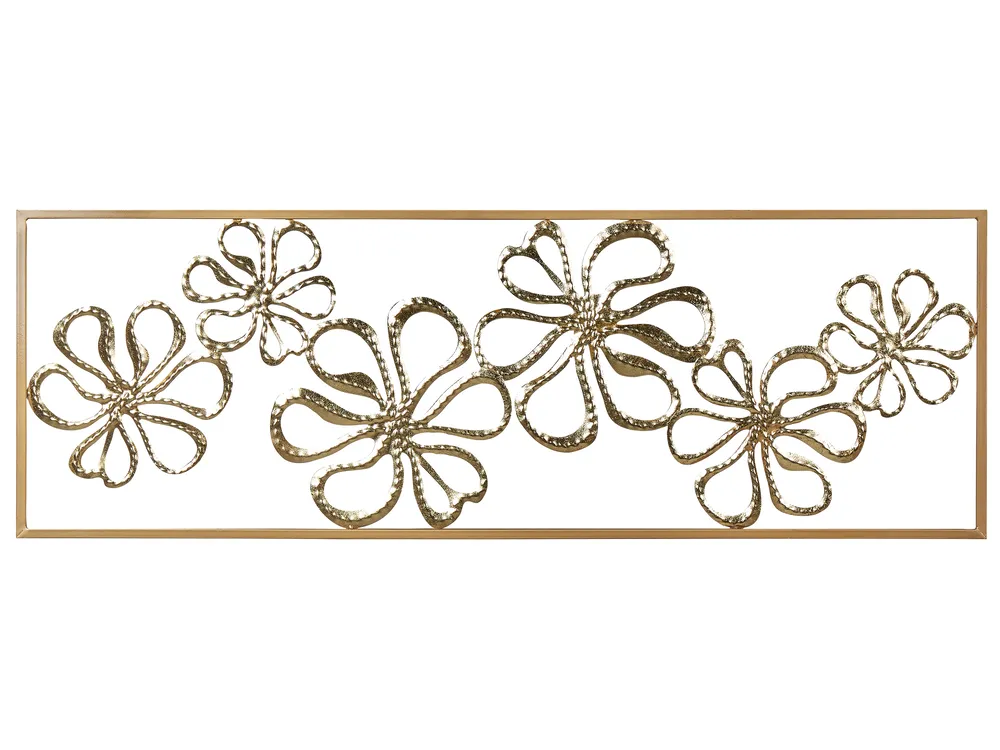 Dekoracja ścienna Kwiat CERIUM Metal 31 cm Złoty