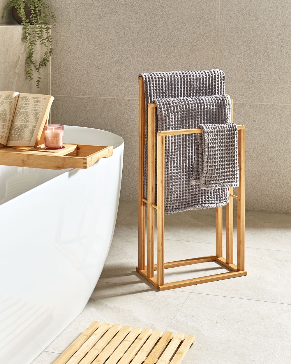 Porte-serviettes TUPELO Bambou Marron clair