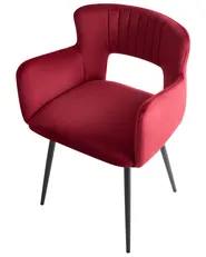 Set di 2 sedie da pranzo SANILAC Velluto Rosso scuro_1038732