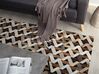 Kožený koberec hnědý s šedou TUGLU 160 x 230 cm_758325