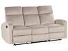 Velvet Manual Recliner Living Room Set Beige VERDAL_921773