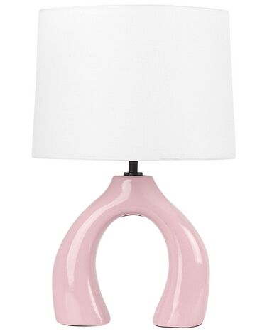 Lámpara de mesa de cerámica rosa ABBIE
