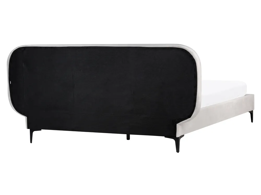 Bett mit Lattenrost Samtstoff SUZETTE 160 x 200 cm Hellgrau_989480