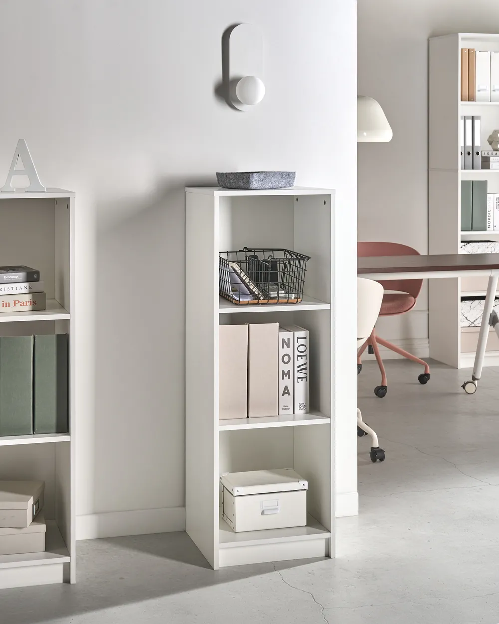Regał na książki 3 półki ZEHNA 117 cm Biały