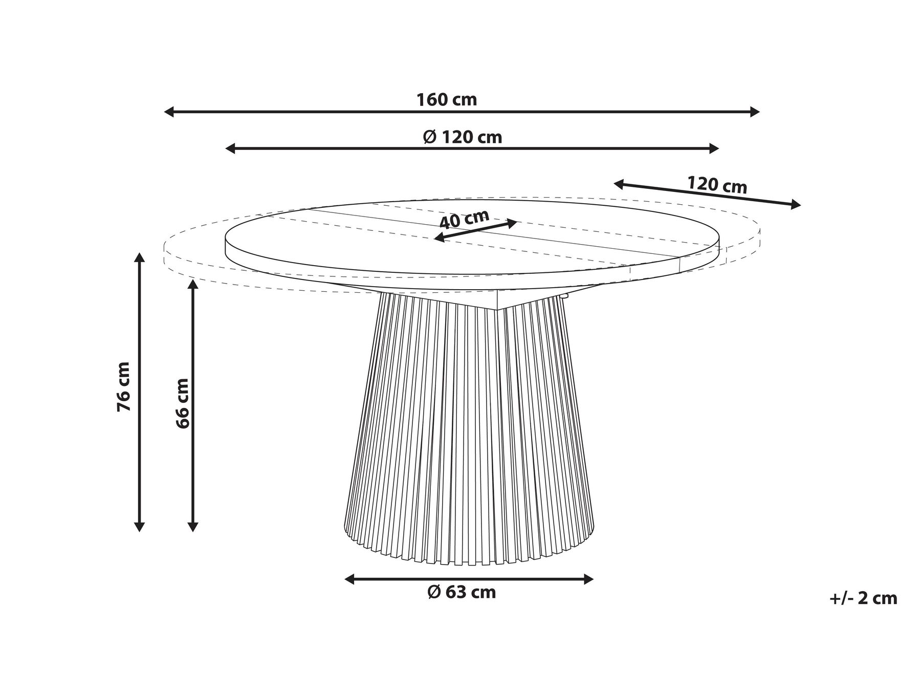 Extending Dining Table MOORE Dark Ash Wood 120/160 cm 120 cm_1059580