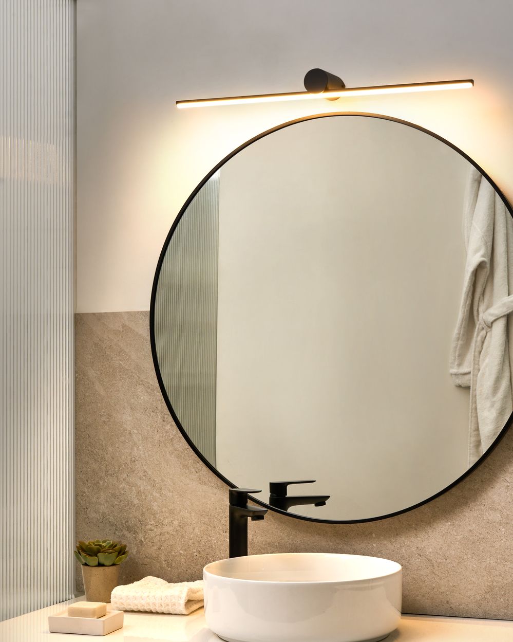 Picture and Mirror LED Light GABAS Metal Black