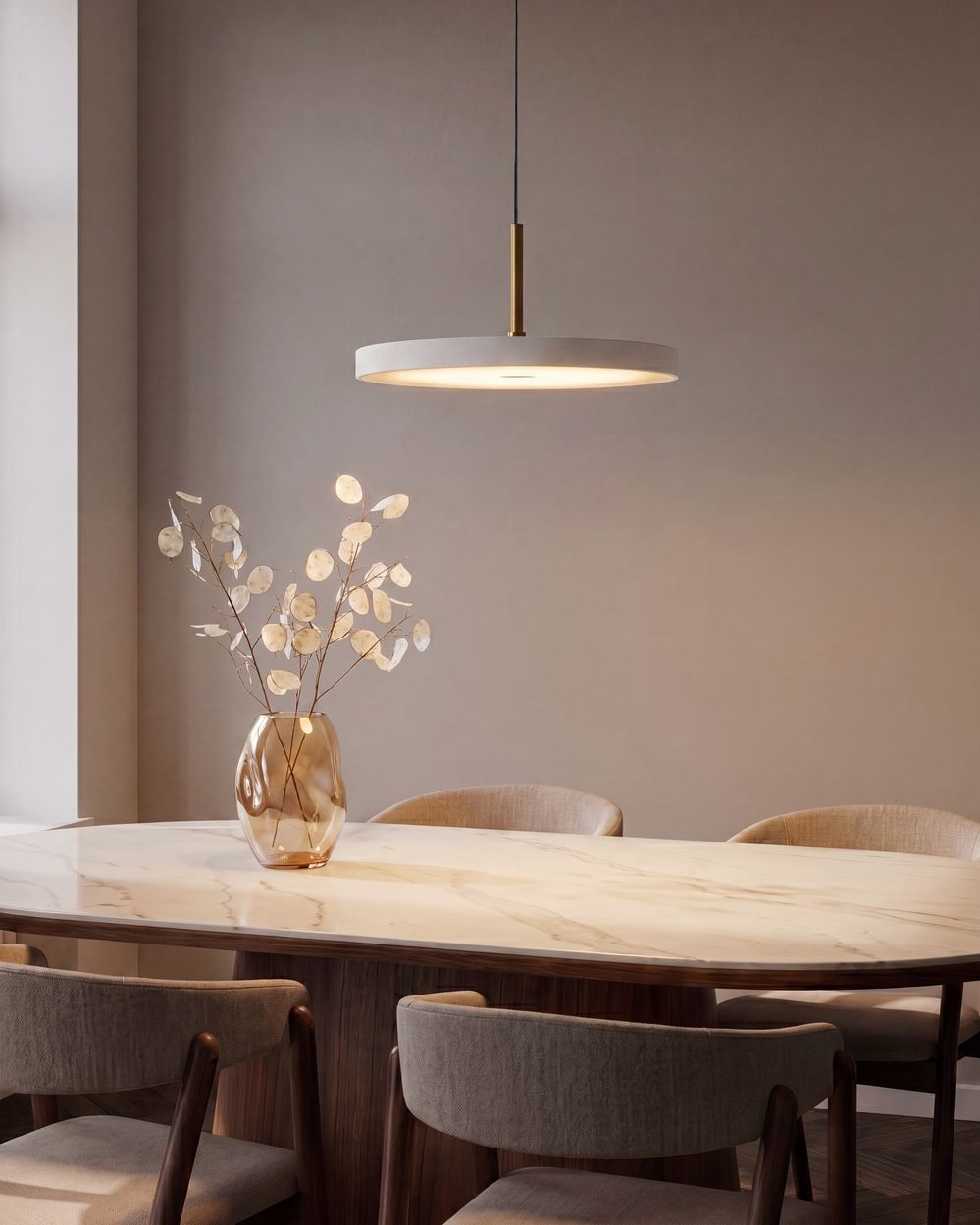 Lampadario LED EVENLODE Metallo Bianco