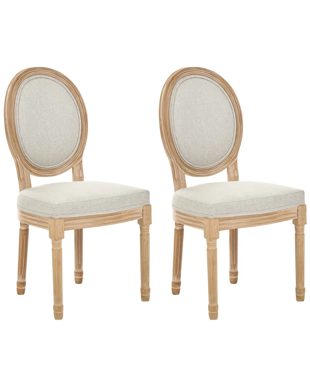 Conjunto de 2 cadeiras ALBANZA Tecido Castanho claro/Creme