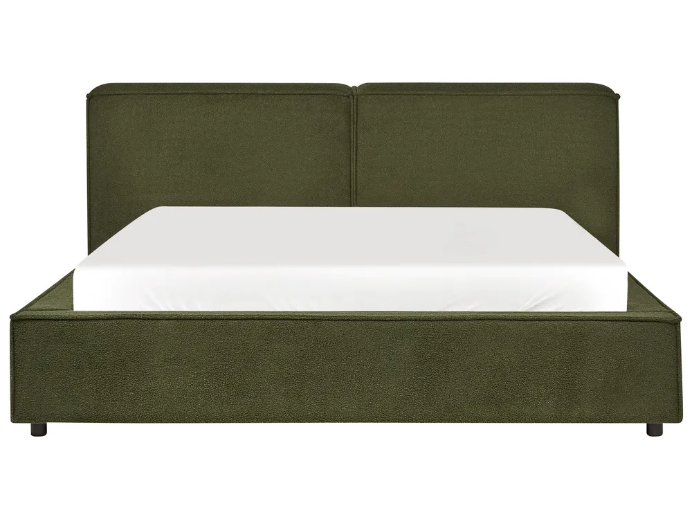 Bed Boucle LINARDS 160 x 200 cm (EU King Size) Dark Green_930523
