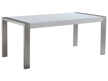 Fehér És Rozsdamentes Acél Étkezőasztal 180 x 90 cm ARCTIC I