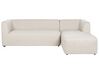 Left Hand Fabric Corner Sofa Light Beige LAXA_894040