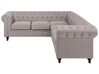 Right Hand Fabric Corner Sofa Beige CHESTERFIELD_708913