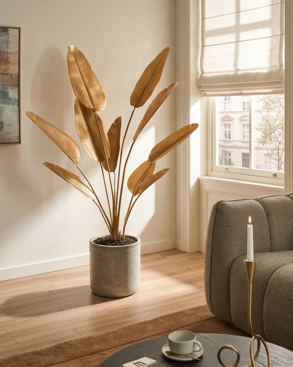 Plante artificielle BANANA TREE 162 cm Doré