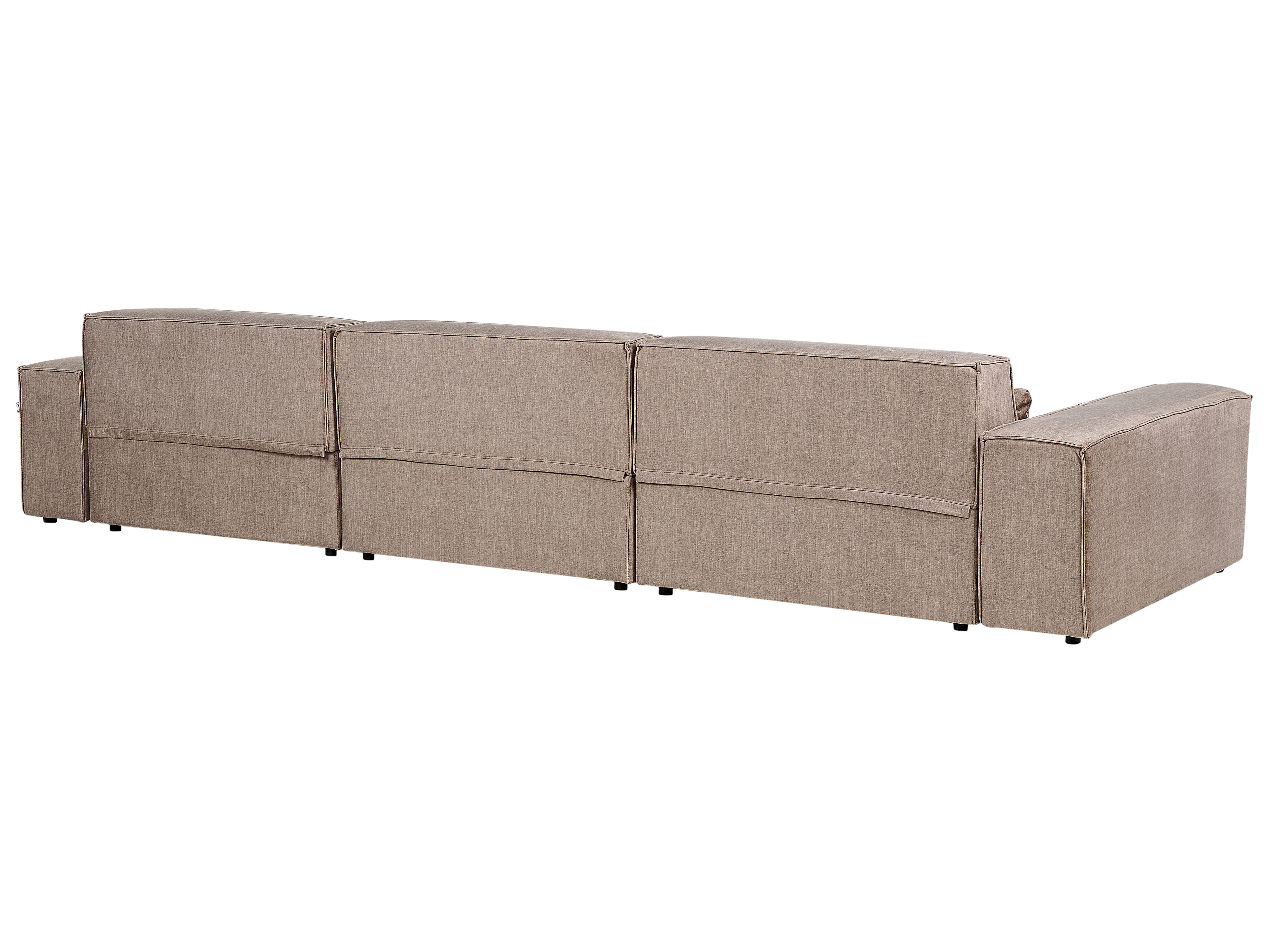 Soffa med schäslong 3-sits modulär tyg brun HELLNAR_912271