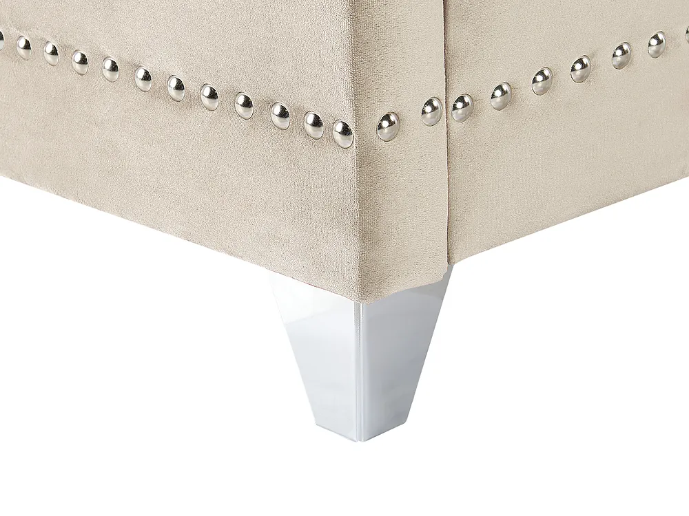 Letto Velluto AYETTE 160 x 200 cm Beige_832231