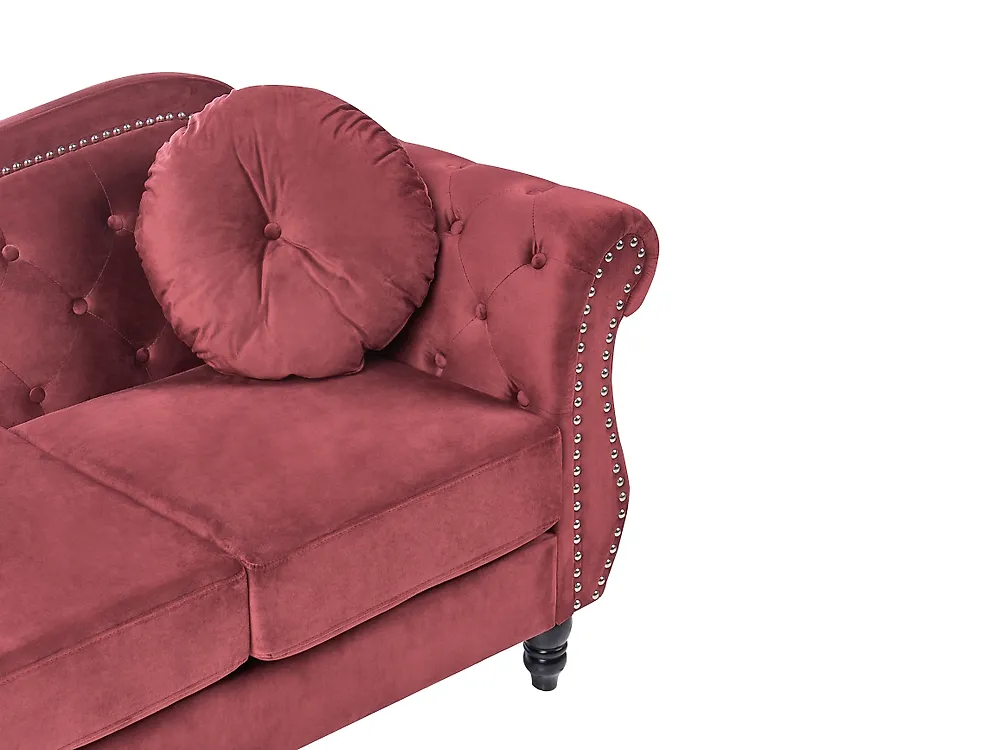 Sofa dla 2 osób SKIEN II Welur Bordowy_1171137