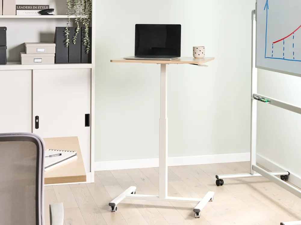 Manuálisan állítható laptop állvány ACADEMIA Világosbarna/fehér 65 cm 48 cm