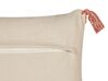 Bawełniana poduszka z frędzlami tuftowana 45 x 45 cm beżowa z pomarańczowym HICKORY_843424