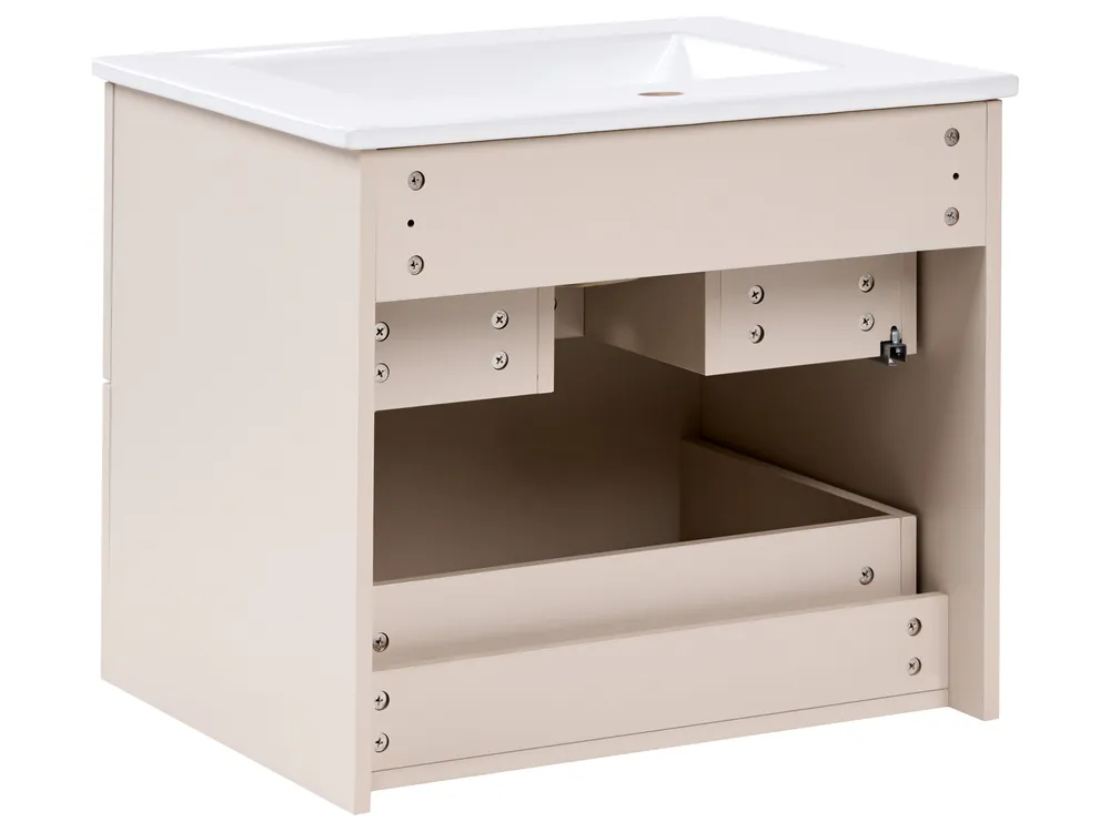 Wall Mounted Vanity Unit with Basin TOTORANI 60 cm Beige_1123598