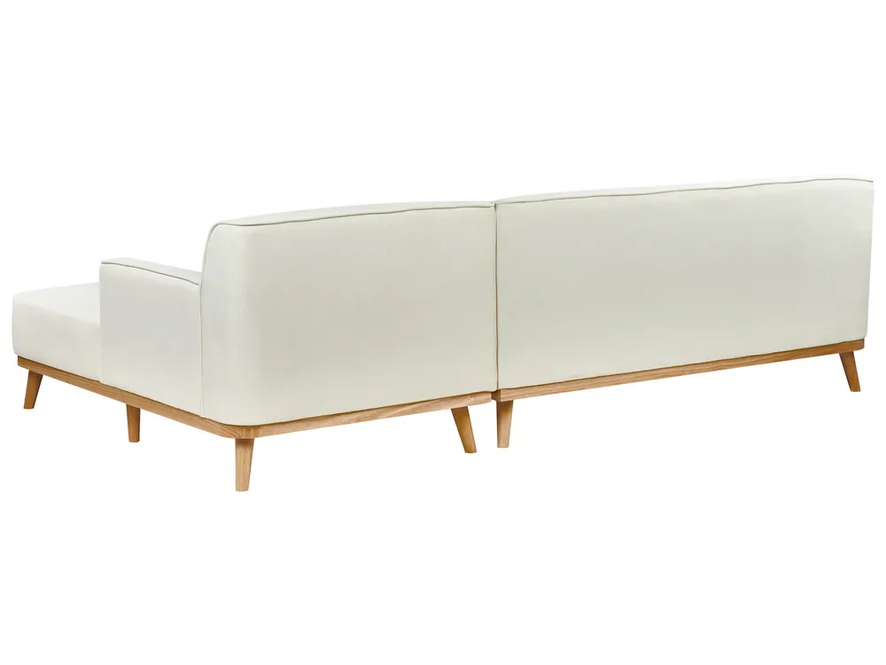 Corner Sofa 3 Seater SIMOS Fabric Off-White Left Hand_927972