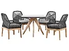 Garden Dining Set 4 Seater OLBIA with Cushions Concrete Black