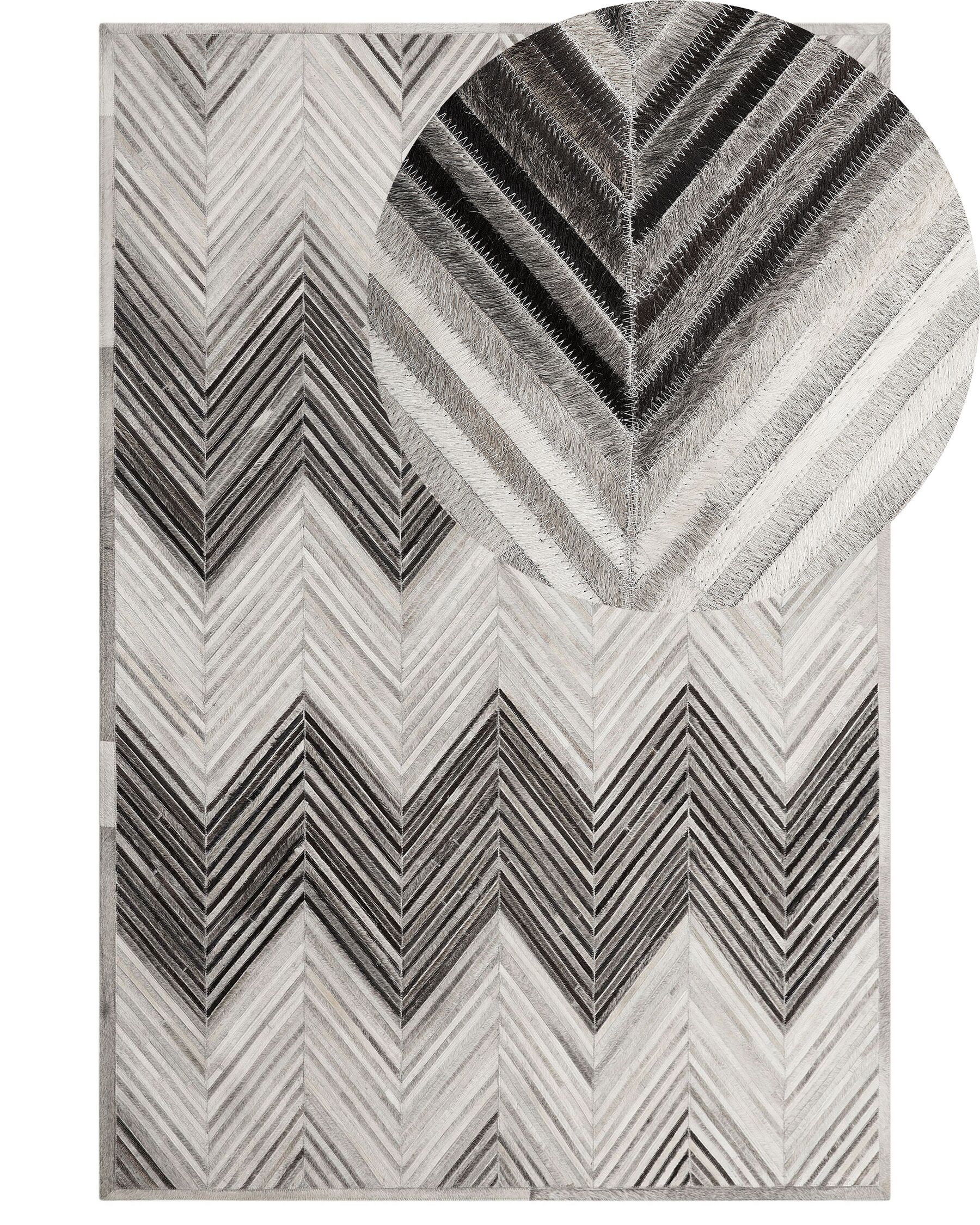 Kožený koberec 160 x 230 cm sivý AYTEPE_751661