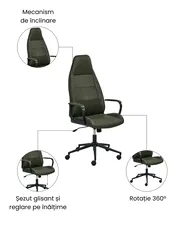Scaun ergonomic REBEL Verde închis_1059694